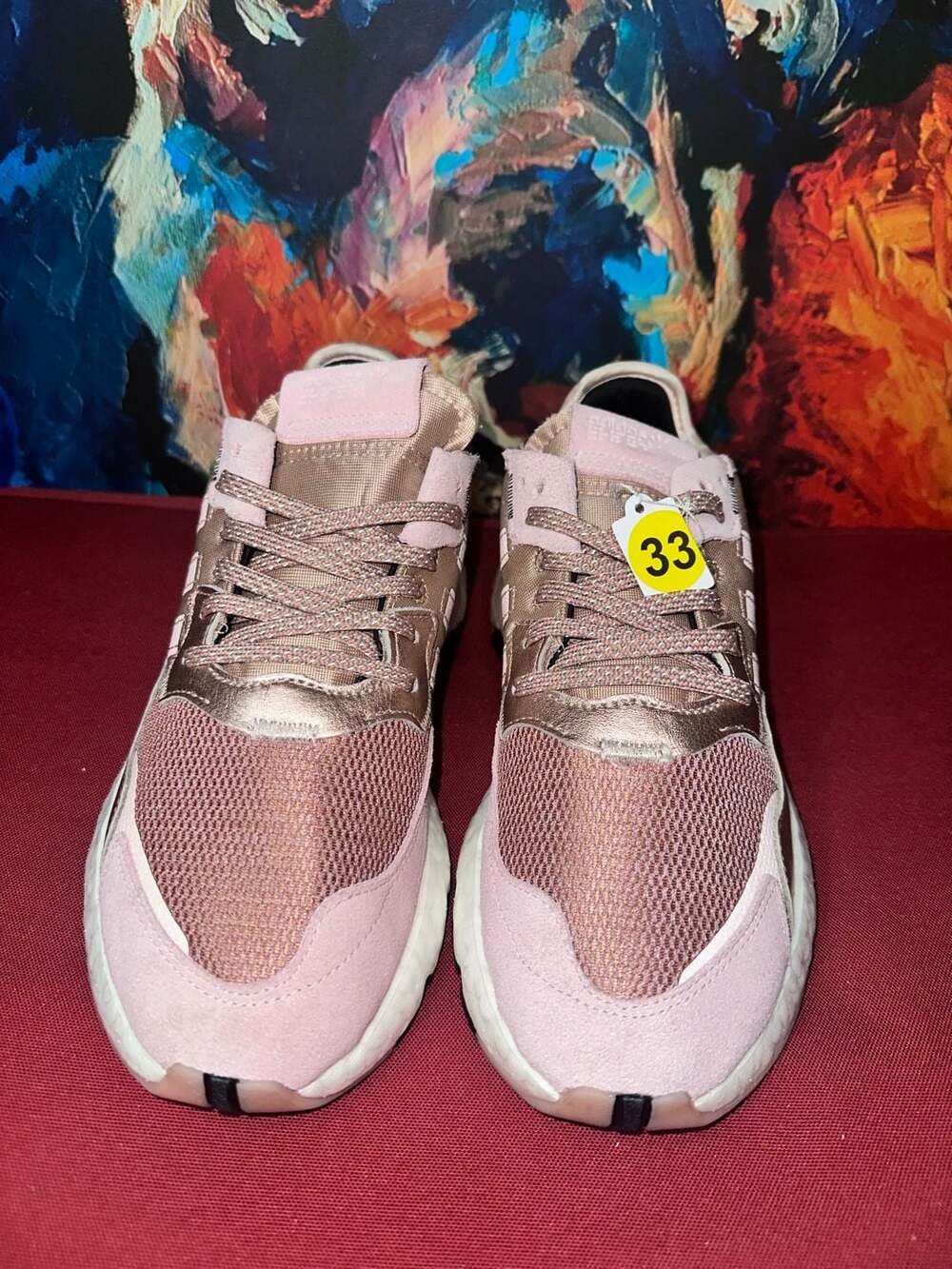 No.33 adidas Nite Jogger Boost Metallic Rose Gold Sneakers EE5908